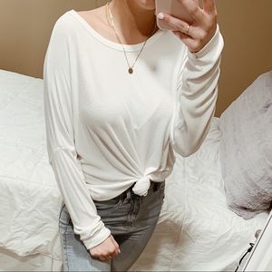 Brandy Melville White Long Sleeve Top